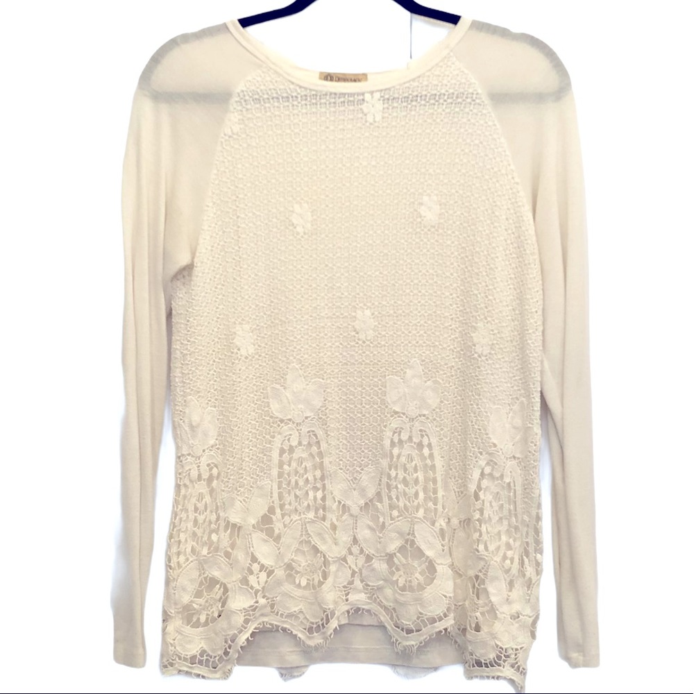 Democracy long sleeve stitching detailed shirt